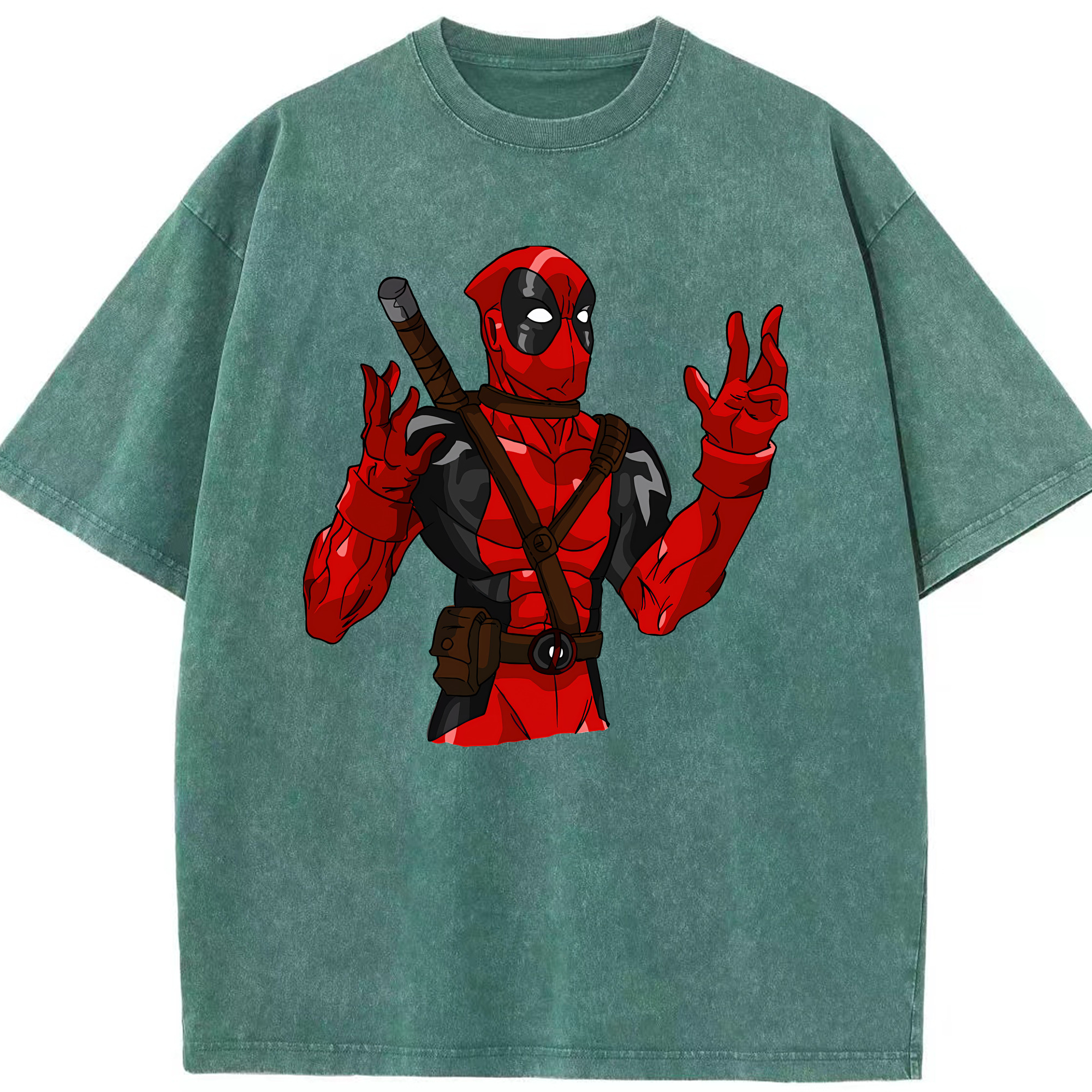 （画像用） Deadpool デッドプール 綿100% ヴィンテージ風 半袖Tシャツ（フロントプリント）